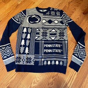 Navy and Gray PSU Christmas sweater, medium